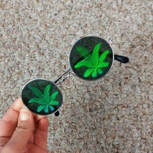 Holographic Sunglasses (Weed Leaf)